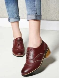 Women's Heeled Wingtips Oxfords