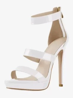 Women's Heel Sandals Black Open Toe Stiletto Heel Strappy Sexy Sandals
