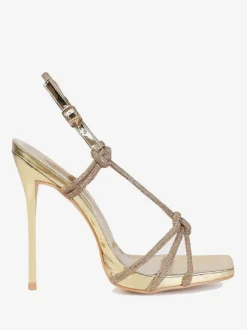 Women's Heel Sandals Gold Glitter Open ToeStiletto Heel Sandals Party Shoes