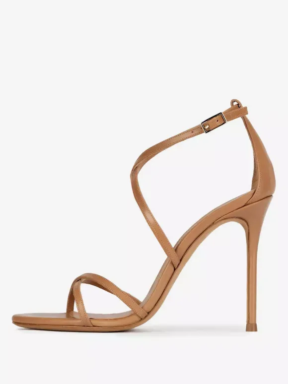 Women's Heel Sandals Metallic Round Toe Stiletto Heel Party Shoes
