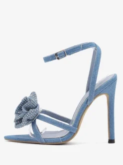 Women's Heel Sandals Pointed Toe Stiletto Heel Textile Sandals