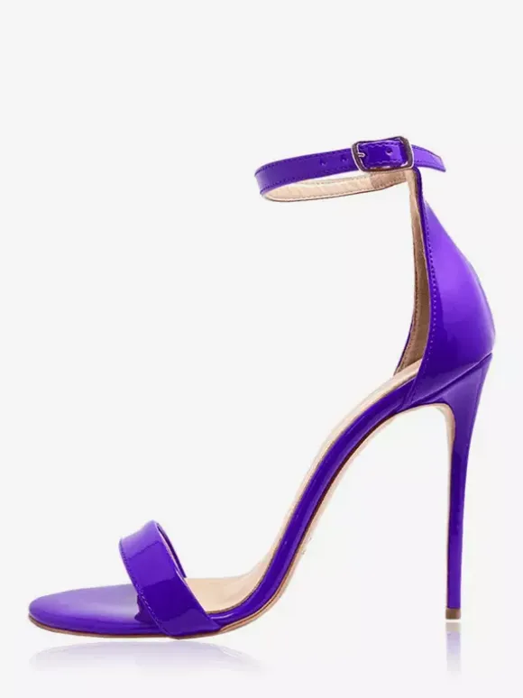 Women's Heel Sandals Purple Open Toe Ankle Strap Party Shoes