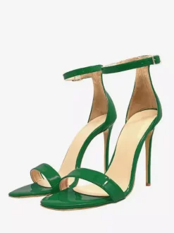 Women's Heel Sandals Purple Open Toe Ankle Strap Party Shoes