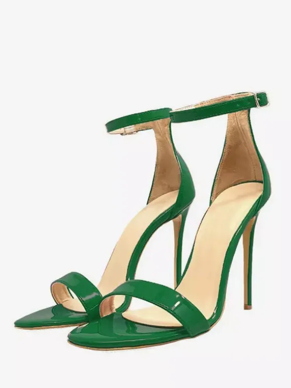 Women's Heel Sandals Purple Open Toe Ankle Strap Party Shoes