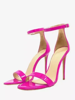 Women's Heel Sandals Purple Open Toe Ankle Strap Party Shoes