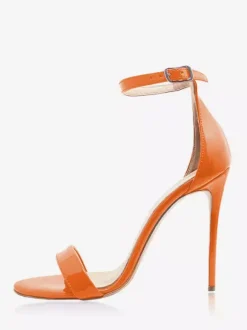 Women's Heel Sandals Purple Open Toe Ankle Strap Party Shoes