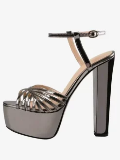 Women's Heel Sandals Round Toe Chunky Heel Sandals PU Leather