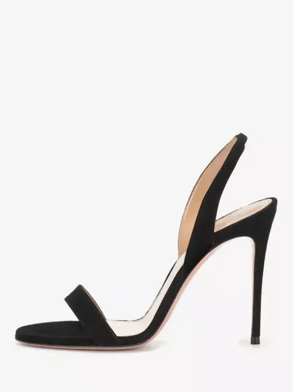 Women's Heel Sandals Suede Open Toe Stiletto Heel Sandals