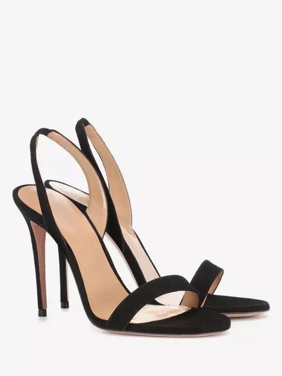 Women's Heel Sandals Suede Open Toe Stiletto Heel Sandals