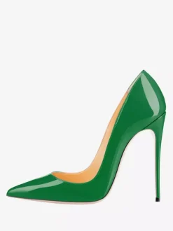 Women's Heels Slip-On Pumps Pointed Toe Stiletto Heel PU Leather
