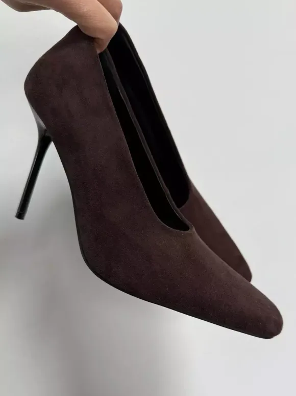Women's High Heel Pumps Square Toe Slip On Dress Shoes