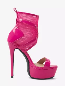 Women's High Heel Sandals Platform Mesh Open Toe Ankle Strappy Sandal Shoes