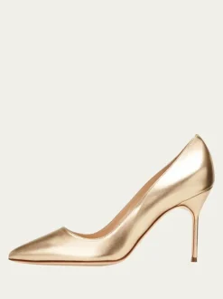 Women's High Heels Gold Alomond Toe Stiletto Heel Dress Pumps