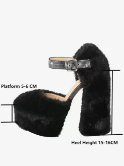 Women's High Heels Platforms Pumps Chunky Heel PU Leather
