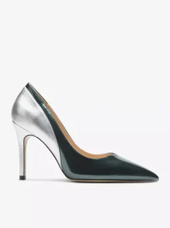 Women's High Heels Pointed Toe Patchwork Slip On Pumps