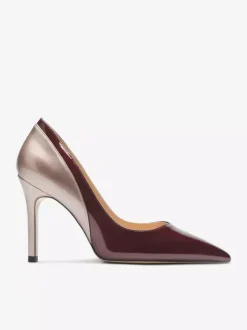 Women's High Heels Pointed Toe Patchwork Slip On Pumps