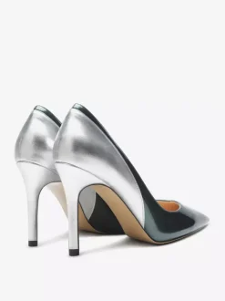 Women's High Heels Pointed Toe Patchwork Slip On Pumps