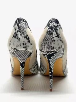 Women's High Heels Pointed Toe Suede Snake Pattern Slip On Pumps