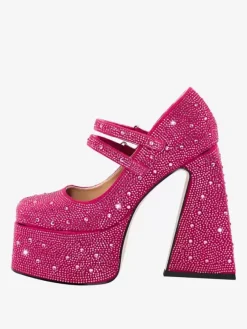 Women's High Heels Rhinestones Platforms Chunky Heel Pumps