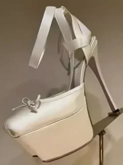 Women's High Heels Satin Platform Bow Lace Up Party Shoes 2026