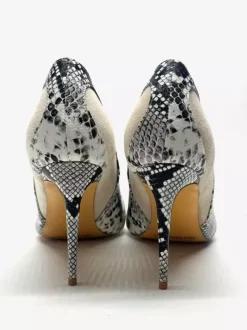 Women's High Heels Suede Patchwork Snake Pattern Slip On Pumps