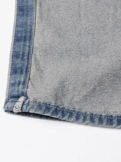 Women's Jeans Elegant Raised Waist Two-Tone Denim