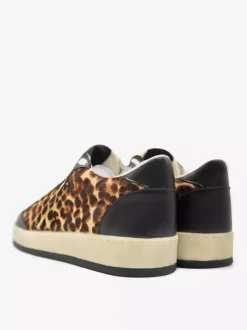 Women Skate Sneakers Khaki Leopard Lace Up Sneakers