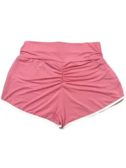 Women Skinny Shorts Purple Stripes Pattern Athletic Natural Waist Summer Shorts