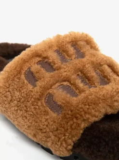 Women's Knitting Wool Winter Slides Flat Open Toe Slide
