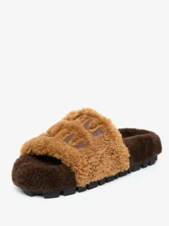Women's Knitting Wool Winter Slides Flat Open Toe Slide