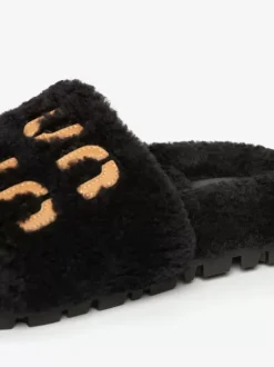 Women's Knitting Wool Winter Slides Flat Open Toe Slide