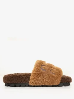 Women's Knitting Wool Winter Slides Flat Open Toe Slide