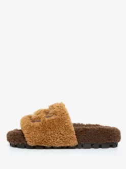 Women's Knitting Wool Winter Slides Flat Open Toe Slide