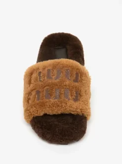 Women's Knitting Wool Winter Slides Flat Open Toe Slide