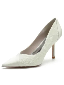 Women's Lace Pointed Toe Stiletto Heel Bridal Pumps