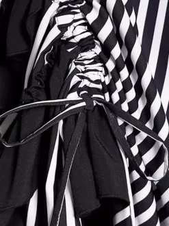 Women's Medieval Dress Striped Pirate Dress Gothic Pirate Costume Hi-Low Skirt 3 Piece Set