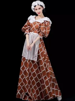 Womens Medieval Vintage Maid Dress European Court Renaissance Drama Aristocratic Costumes