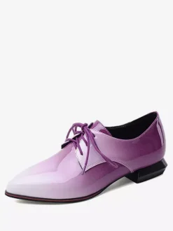 Women's Ombre Pointed Toe Lace Up Oxfords