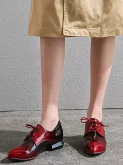 Women's Ombre Pointed Toe Lace Up Oxfords