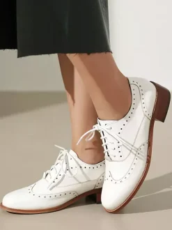 Women's Oxford Shoes Round Toe Lace Up Casual Shoes