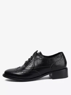 Women's Oxford Shoes Round Toe Lace Up Casual Shoes