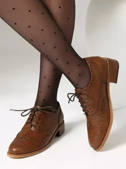 Women's Oxford Shoes Round Toe Lace Up Casual Shoes