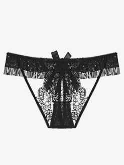 Womens Panties Bows Black Sexy Lace Panties
