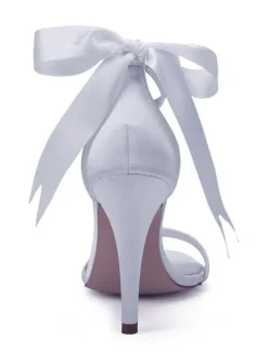 Women's Pearls Ankle Strap Lace Up Wedding Sandals