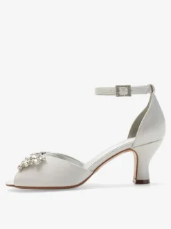 Women's Peep Toe Bridal Shoes Ankle Strap Chunky Low Heel