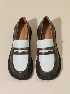Women's Penny Loafers Round Toe Flat Shoes