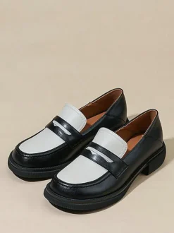 Women's Penny Loafers Round Toe Flat Shoes