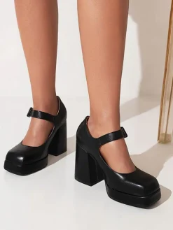 Women's Platform Chunky Heel Mary Jane Pumps