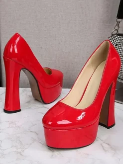 Women's Platform Heels Chunky High Heel Pumps