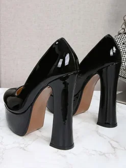 Women's Platform Heels Chunky High Heel Pumps